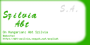 szilvia abt business card